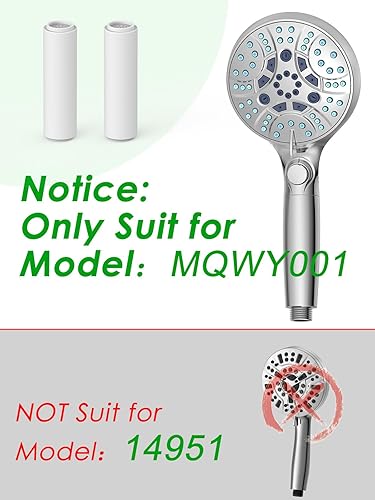 Miniatura 2 de Pavezo® Filtro de ducha para cabezal de ducha de mano 【Pavezo No.MQWY001】Paquete de 2 filtros de repuesto de 15 etapas para agua dura, reduce el