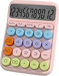 Zeno Purple Calculatrice – Calculatrice de bureau mignon avec gros boutons, 12-Digit, pour l'école, bureau & Accessoires de bureau rose
