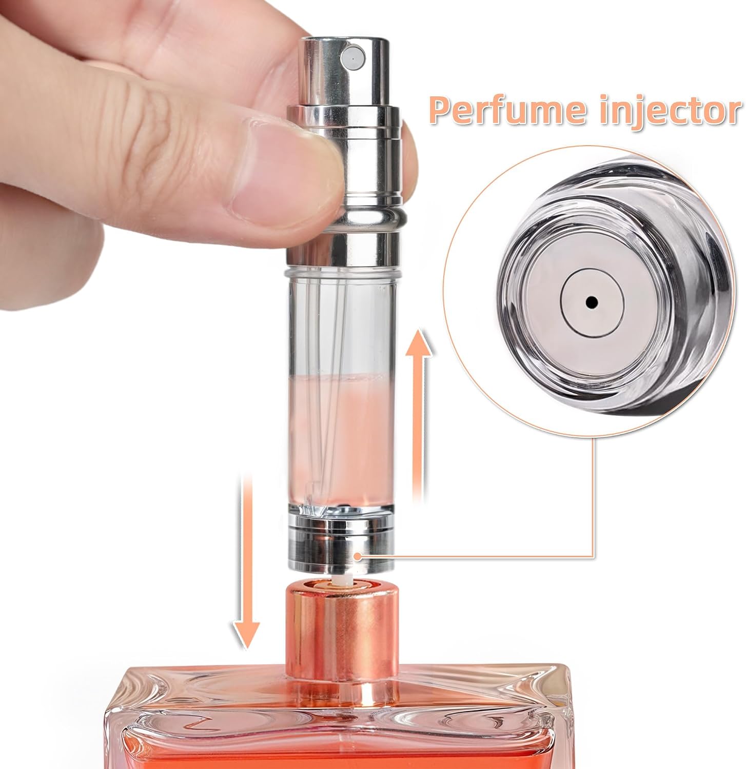 AB00 Leatherette Refillable Perfume Atomiser 5ml, Bottom Fill Perfume Bottle, Portable and Leak-proof Suitable for Women and Men (Black + Grey)