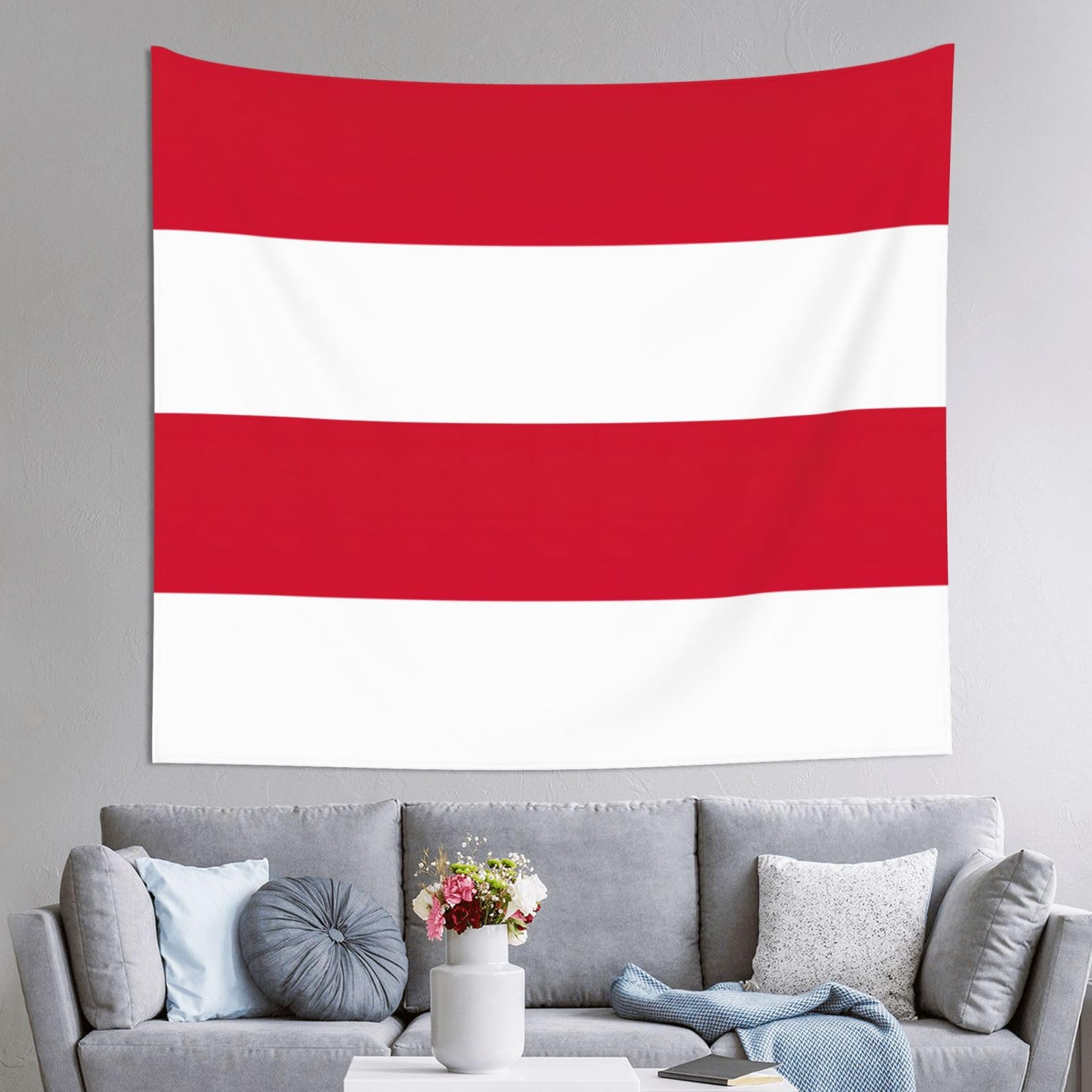 Tapiz de la bandera de Mónaco JEJEA grande de 152x130 cm para decoración artística de pared 8