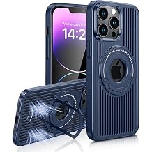for iPhone 13 Pro 6.1 Case with [Magsafe Wireless Charging],[Heat Dissipation],[Magnetic Support],[Invisible Built in Stand & Ring Holder], Shockproof Protective Case-Blue
