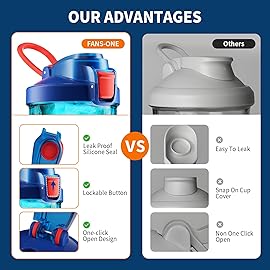 FANS-ONE Electric Protein Shaker Bottle, 24oz Lockable Electric Blender Cup, Tritan USB Rechargeable Protein Shake Mixer, Blender Shaker Cups for Protein Shakes, Blue