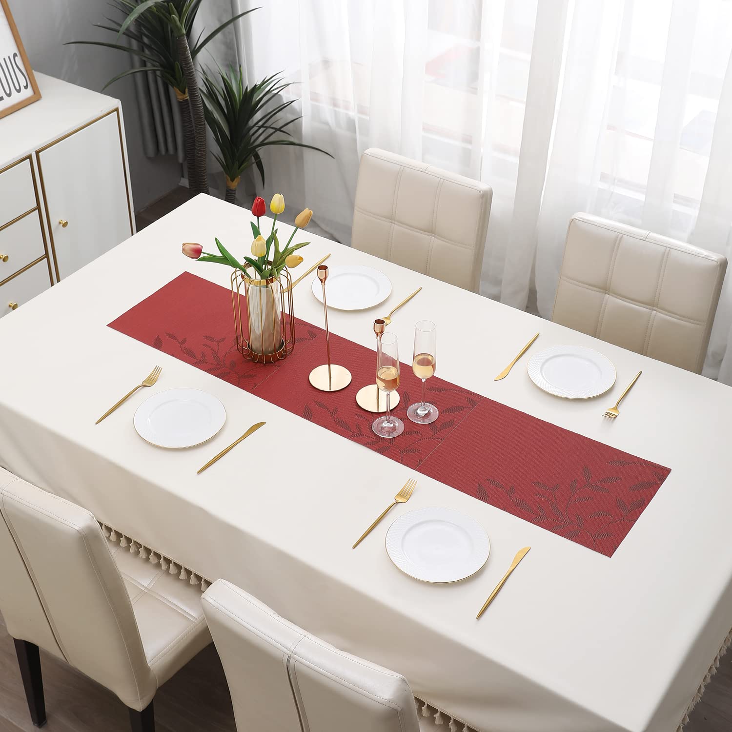 HOKIPO Geometric Grey Placemats - Set of 6 -16