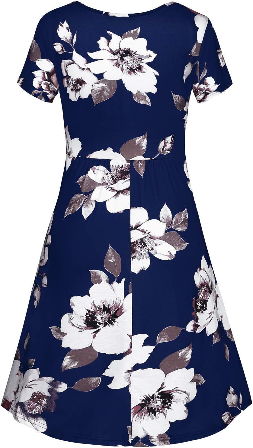 Quinee Women's Floral Short Sleeve Summer Maternity Nursing Breastfeeding Dress