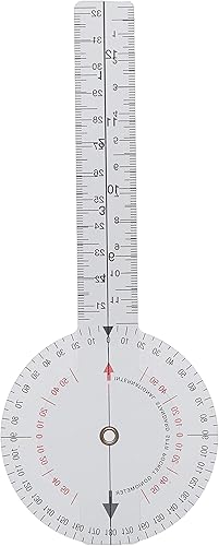 Miniatura 7 de Rehabilitation Advantage Goniómetro plástico de 12" ISOM de 360 grados, transparente