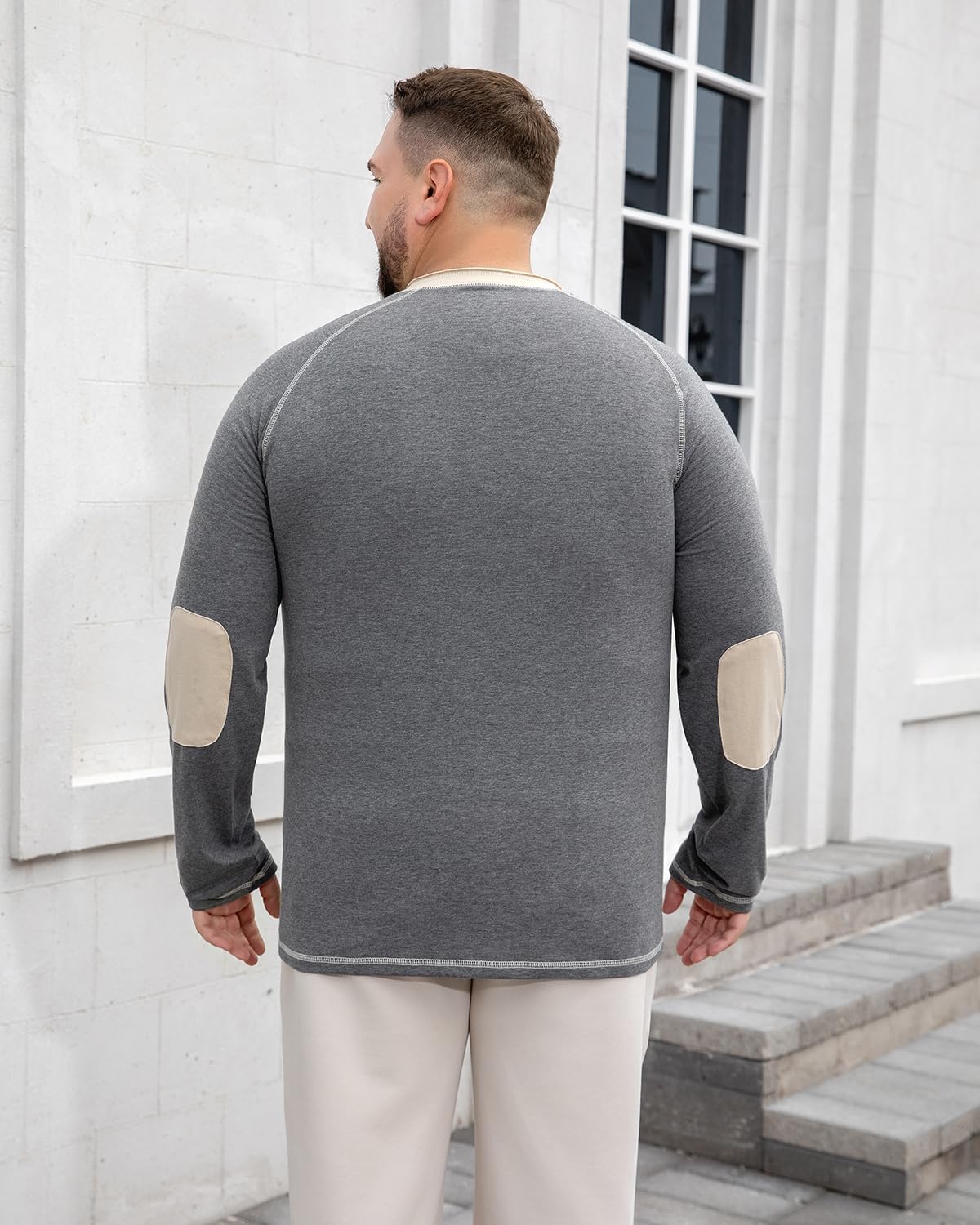 PINKMARCO Men’s Big & Tall Henley Shirt: Long Sleeve Cotton Shirt for Men, Classic Casual Shirt for Work Sport Holiday - Image 6