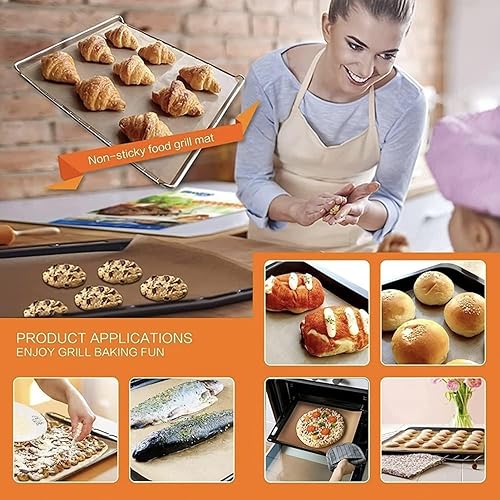 Vista 3 de 4 Pack Large Copper Oven Liners for Bottom of Oven BPA and PFOA Free, 16x24 Inch Thick Heavy Duty Non Stick Teflon Oven Mats for Electric, Gas, Cobre