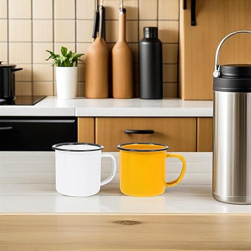 Miniatura 6 de Juego de tazas de agua de café retro para té, tazas de esmalte vintage, juego de 4 tazas de esmalte