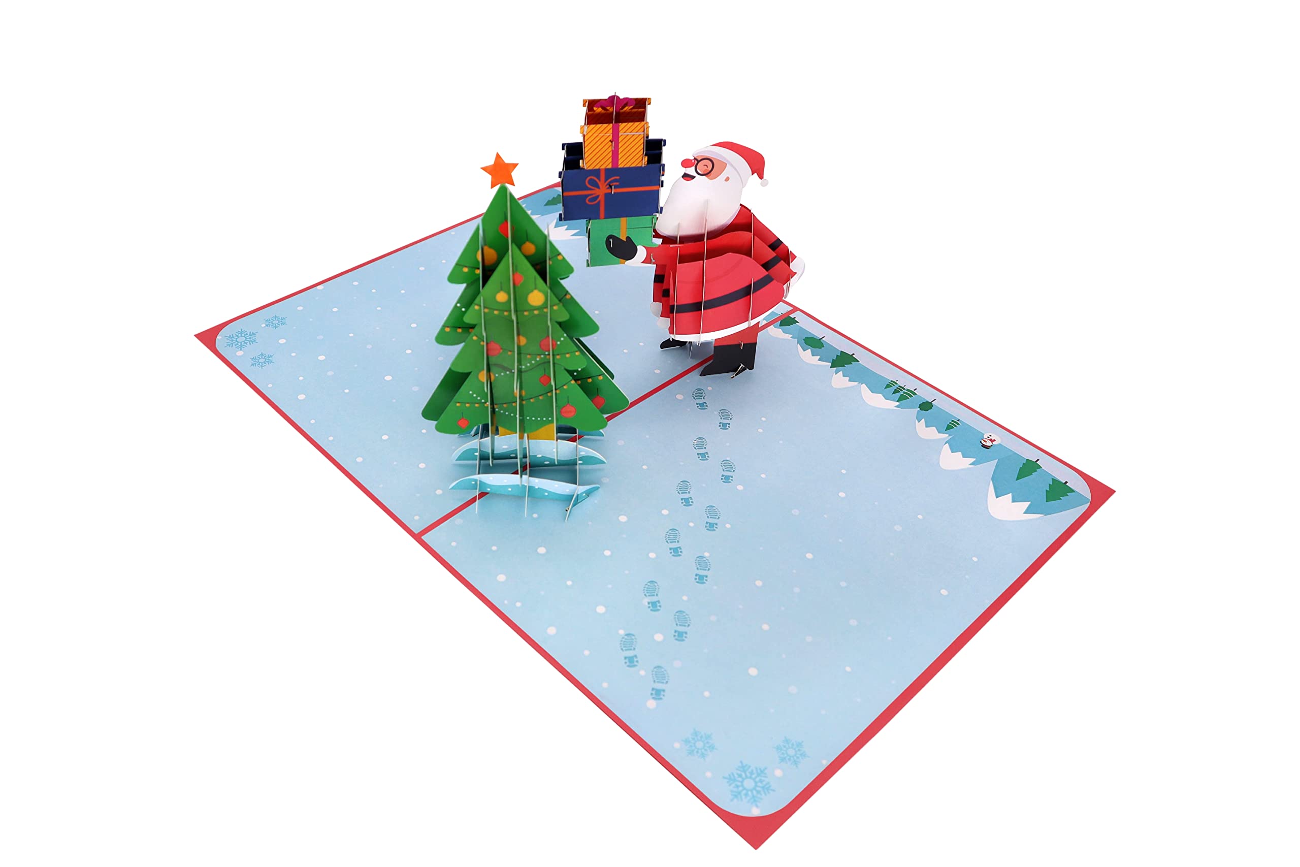 Biglietto Di Natale Pop-Up 3D Me & McQ: Babbo Natale E Libellule Su Regno Incantato Con Busta