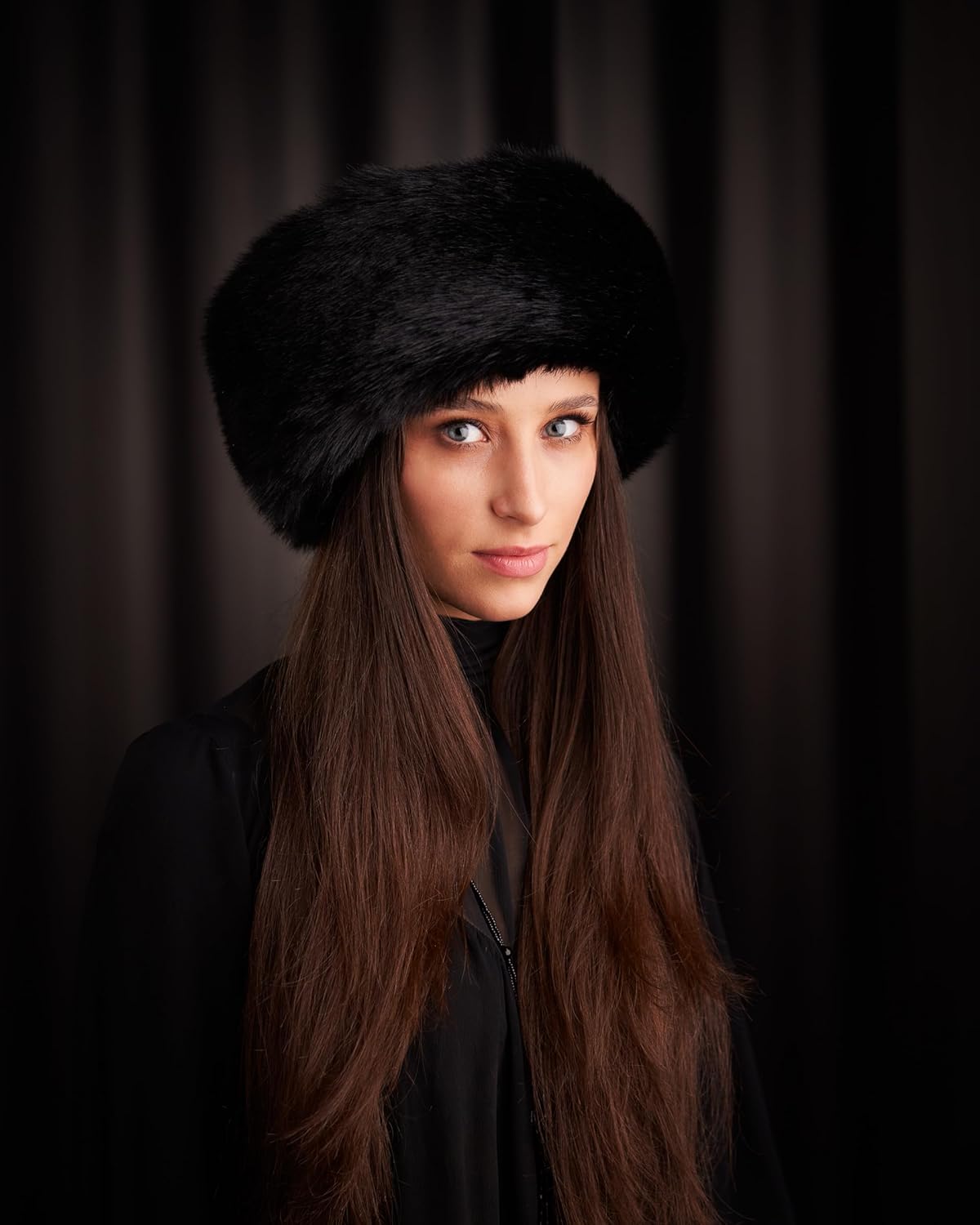 Futrzane Siberian Trim Hat - Womens Leather Faux Fur Hats - Elegant Russian Hat - Image 2