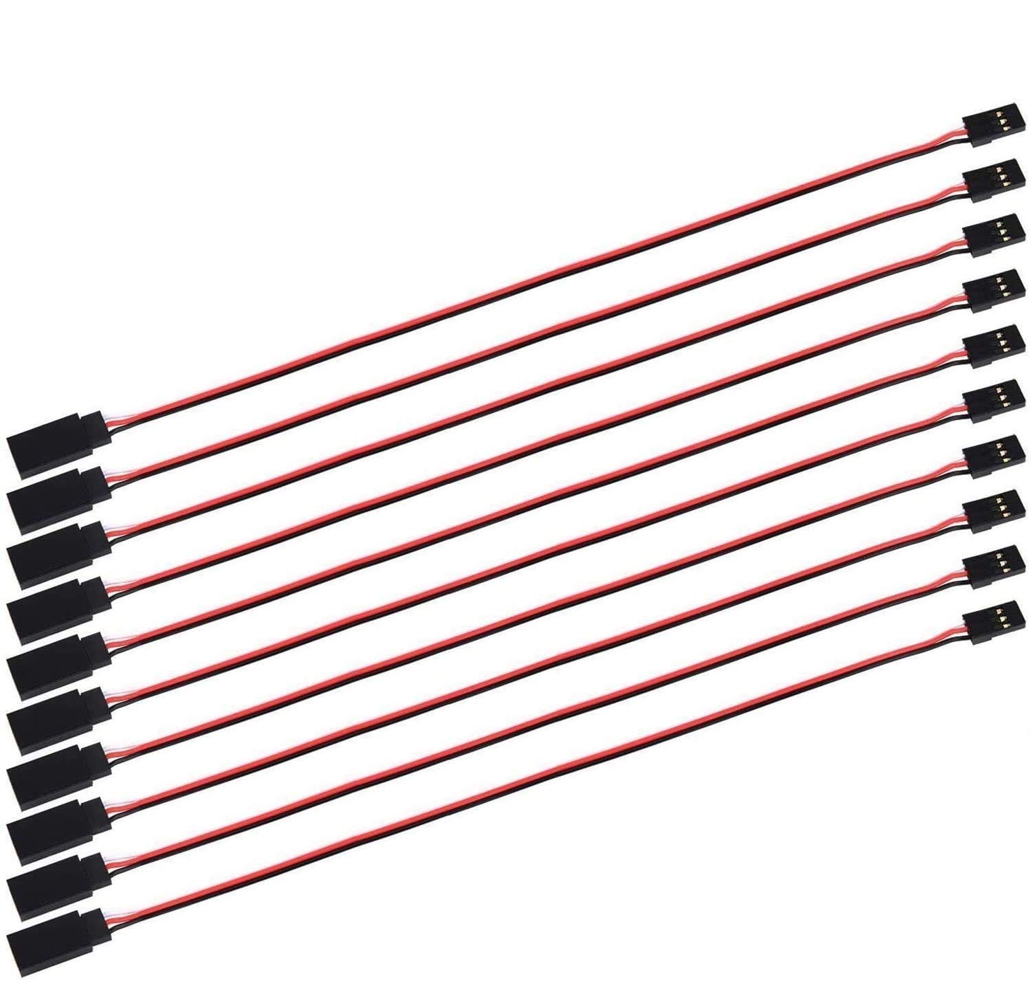 10pcs Servo Extension Cable Lead Wire 50cm 3 Pin Cord JR Male Head and Futaba Female Head for RC Plane