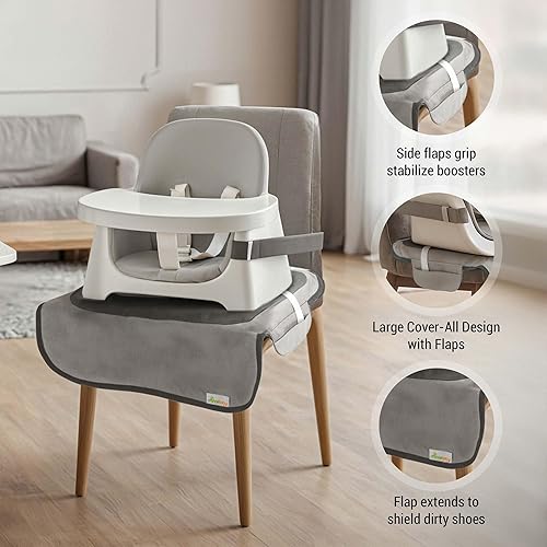 Miniatura 3 de Minnebaby Funda Protectora Extra Grande para Silla Elevadora, Funda de Asiento para Silla de Comedor para Silla Elevadora, Gris