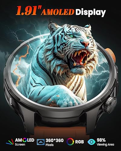 Miniatura 8 de Military Smart Watches for Men, 1.91" Men's Smart Watch with 1000mAh5 ATM WaterproofLED Flashlight110+ Sport ModesHeart RateSpO2Sleep Monitor,