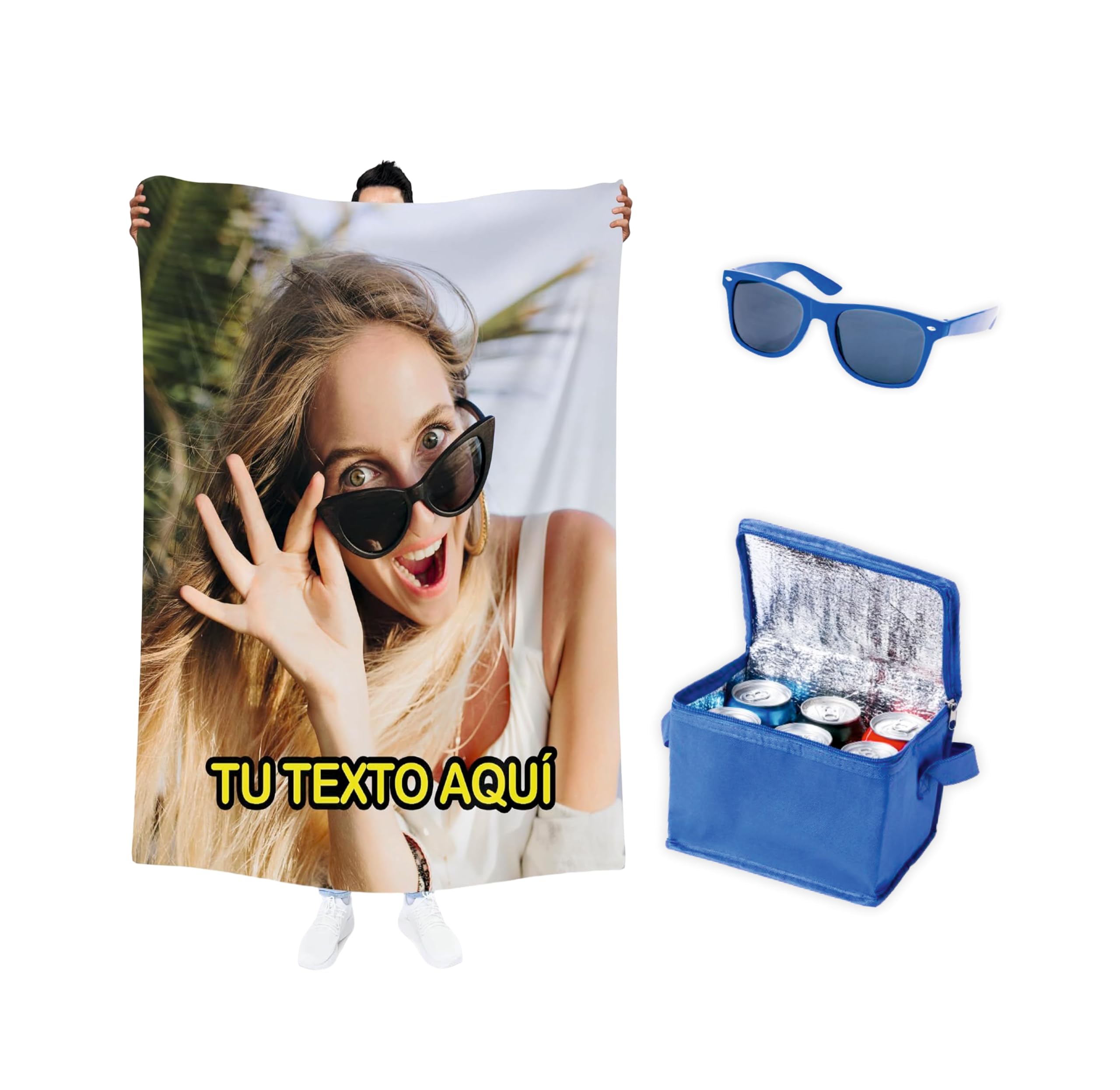 Pla Pla Pla Manta Personalizada con tu Foto y Texto, para sofá o Cama. (150 x 100 cm.)