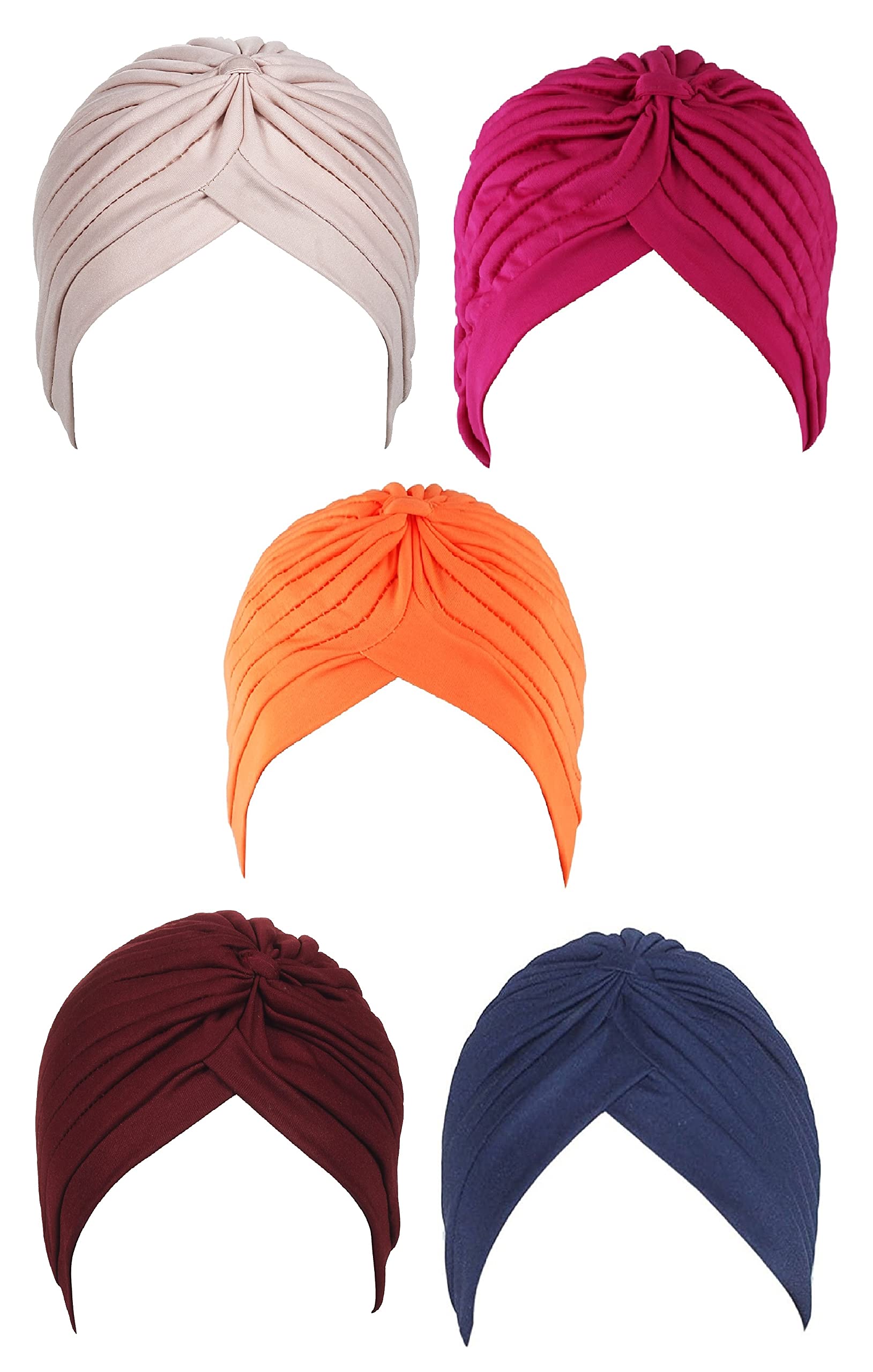 bismaadh Women Stretch Turban Style Chemo Cap Beanie Head Wrap Headcover-picture-41