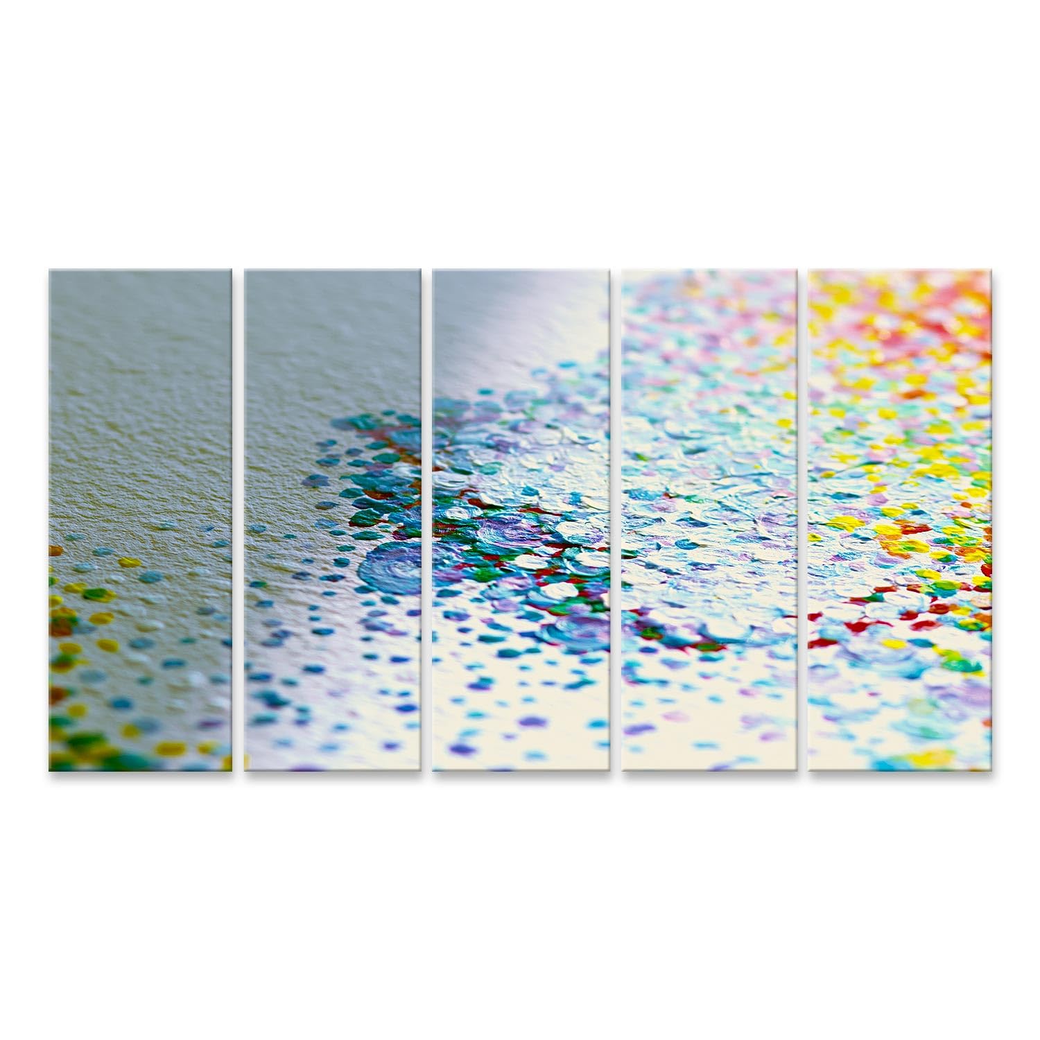islandburner Bild auf Leinwand Faszinierender Pointillismus Kunstdruck Wohnzimmer Deko für Kunstliebhaber - 5-teilig XXL