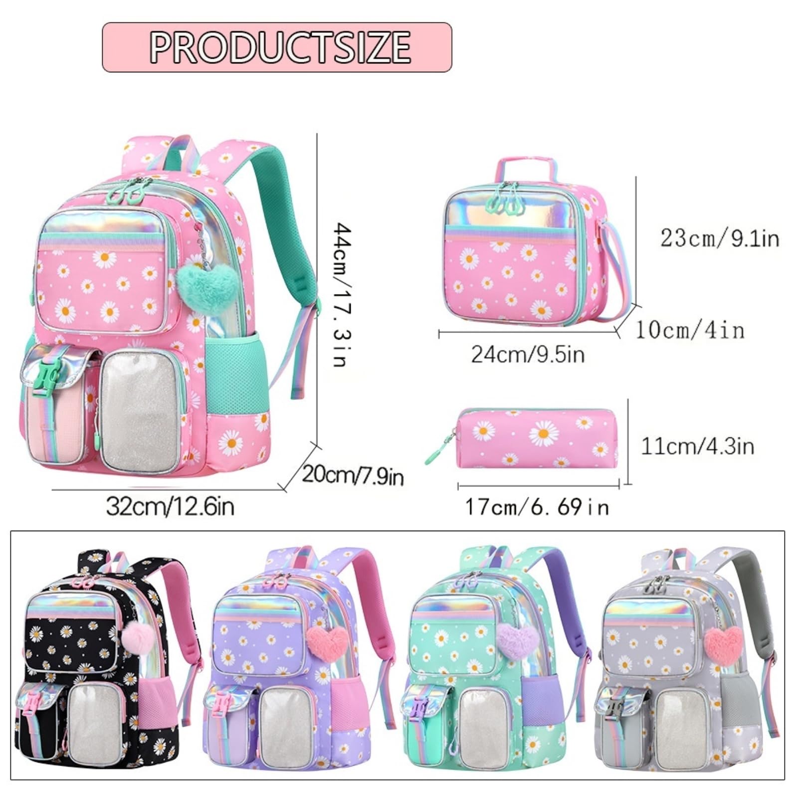 Zaino da Viaggio Nero Marrone Arco Stampa 3-in-1 Set per Scuola Resistente all'Acqua con Borsa Crossbody E Custodia A Matita Gli Adolescenti