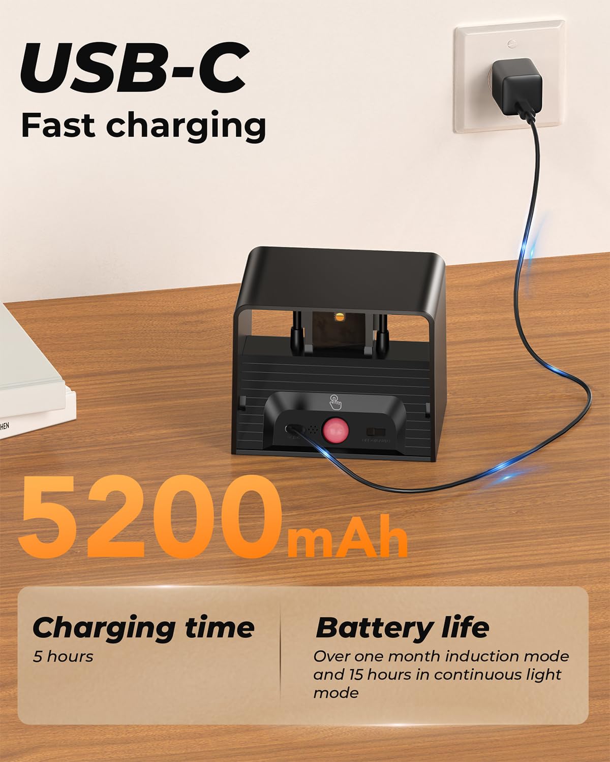 VIWAVE Batterij-wandlamp voor binnen, met bewegingsmelder