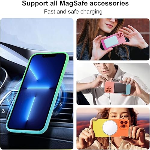 Miniatura 4 de Jusy Funda para iPhone 12 Pro MaxCompatible con Magsafe, con protector de lente de cámara, funda magnética de silicona de color degradado, funda