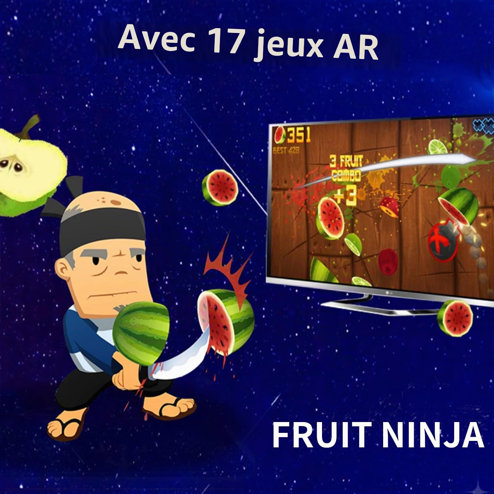 YRPRSODF Console de Jeu pour Enfants et Adultes, système de Jeu vidéo rétro avec 100 Jeux, 17 Jeux de caméra AR, 2 contrôleurs de Jeu, HD Stortie,Jouet Cadeau pour garçons et Filles à partir de 3 Ans