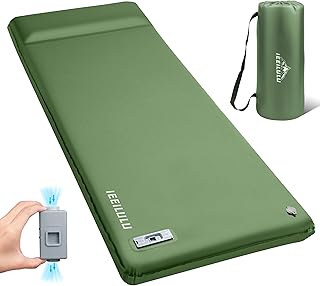 IEEILULU Isomatte Selbstaufblasend Elektrisch, Camping Matratze aus Schaumstoff mit Elektrischer Pumpe, Aufblasbare Isomatte 8CM, Wasserdicht Schlafmatte Toff für Wandern Zelt Outdoor (Grün)