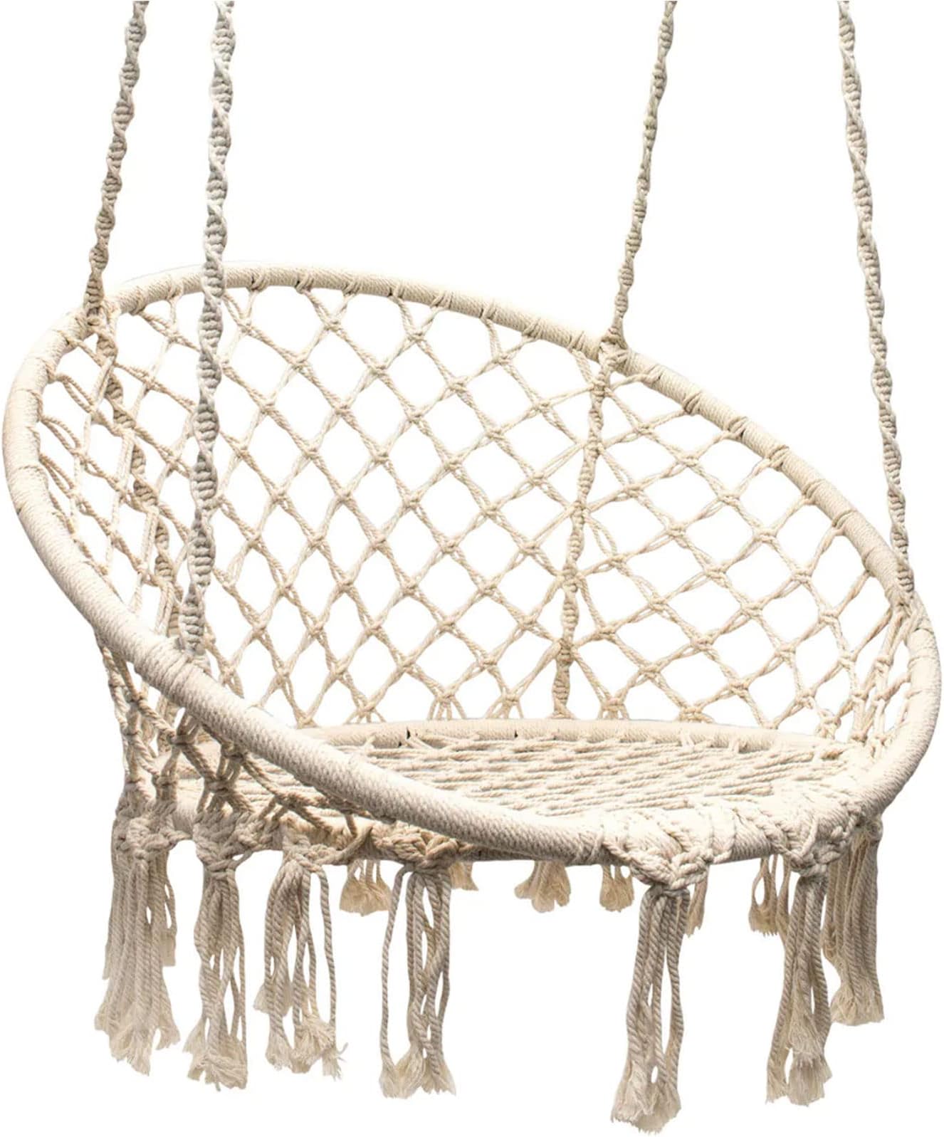 Sorbus Swing Chair Macrame Hanging Hammock Chair – Stylish Decorative Premium Cotton Ceiling Boho Chair for Durability- Indoor, Outdoor, Chair, Patio, Porch, Garden, Gifts - Max 250Lbs