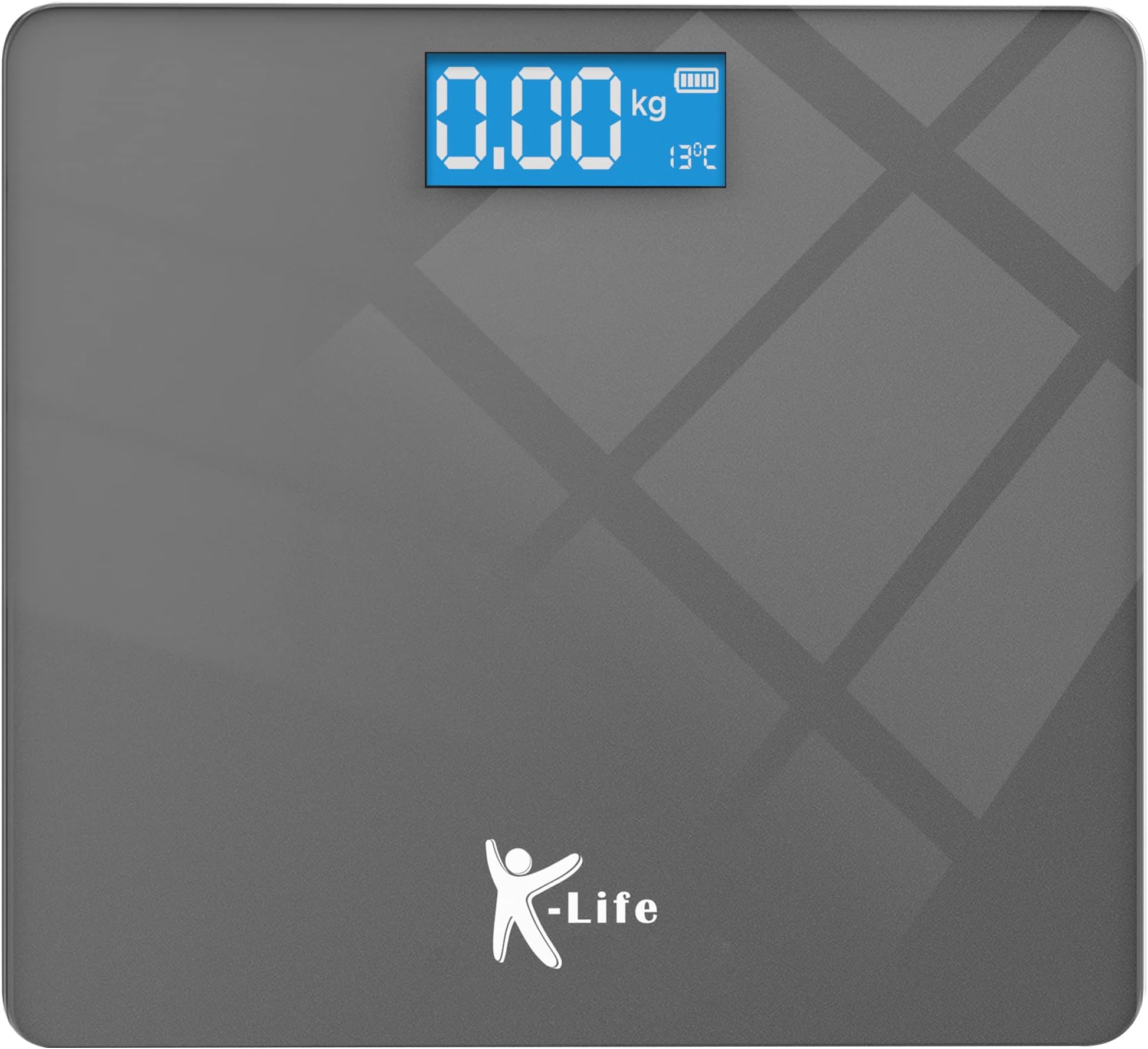 - K-Life WS-101 Weight Machine for Home Digital Electronic Human Body Weighing Scale | High Precision Weight Check Machine – 180kg Capacity Grey