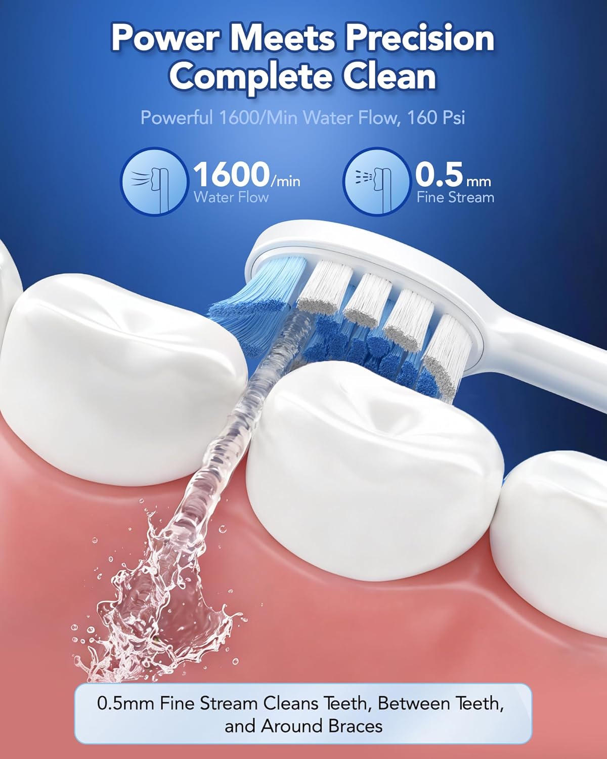 3-in-1 Electric Toothbrush with Water Flosser Combo for Adults 3.0, 46° Sweeping Oscillation Sonic Toothbrush and Water Flosser in One, Portable Cordless Teeth Cleaning Kit for Home, Travel, Braces