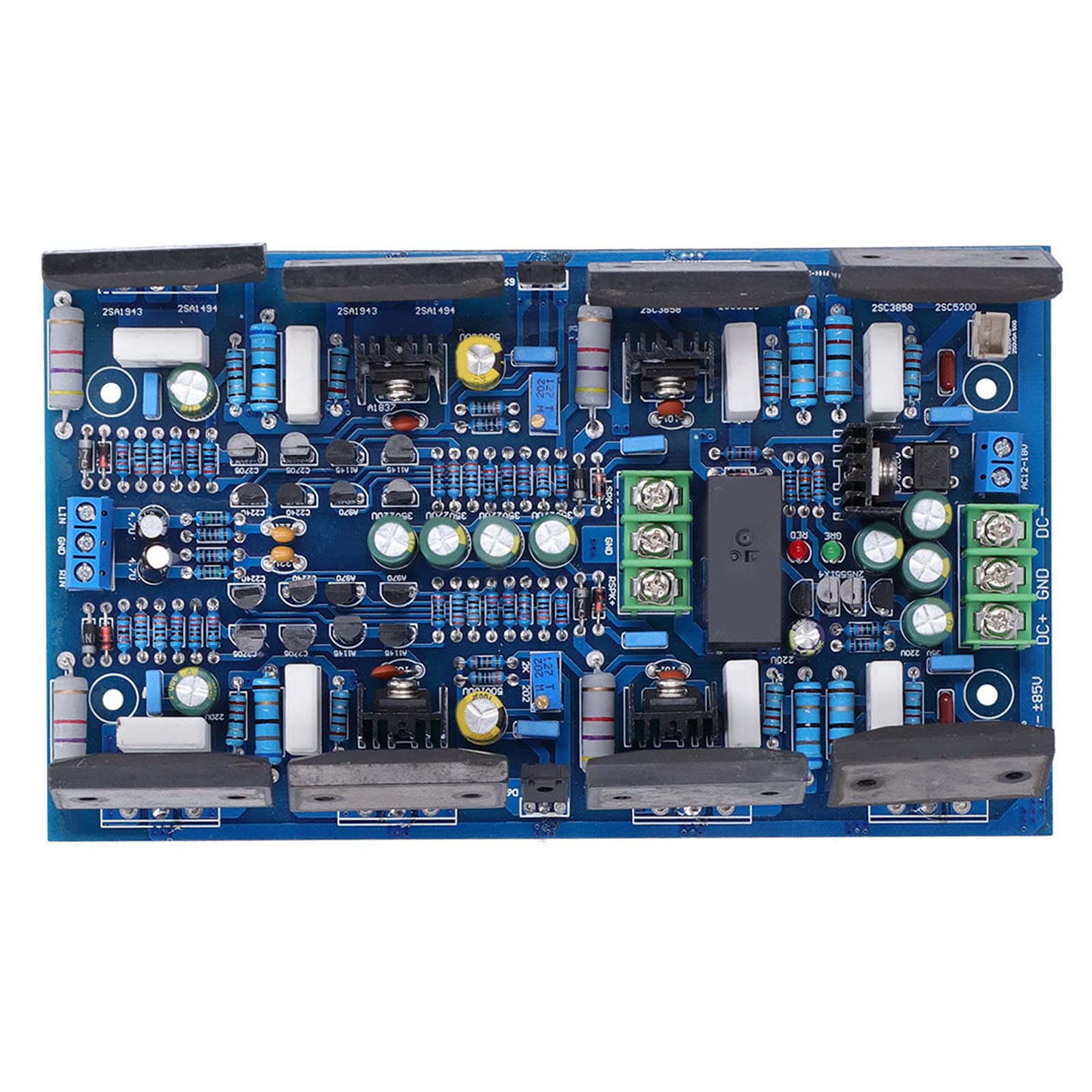 Płytka Wzmacniacza Mocy PCB 2-kanałowa Płyta Wzmacniacza 300 W Plus 300 W z Rezystorami o Wysokiej Dokładności Importowane Kondensatory Elektrolityczne do Naprawy Sprzętu Audio Projekty