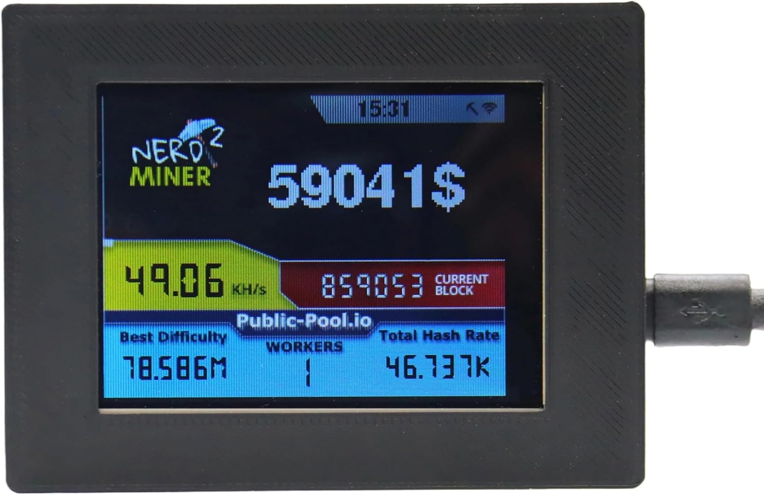 Nerd Miner V2 56KH/S 2.8 inch Display Firmware 1.6.3 Bitcoin Nerdminer Smart LCD Display Crypto Solo Lottery Miner Desk Miner