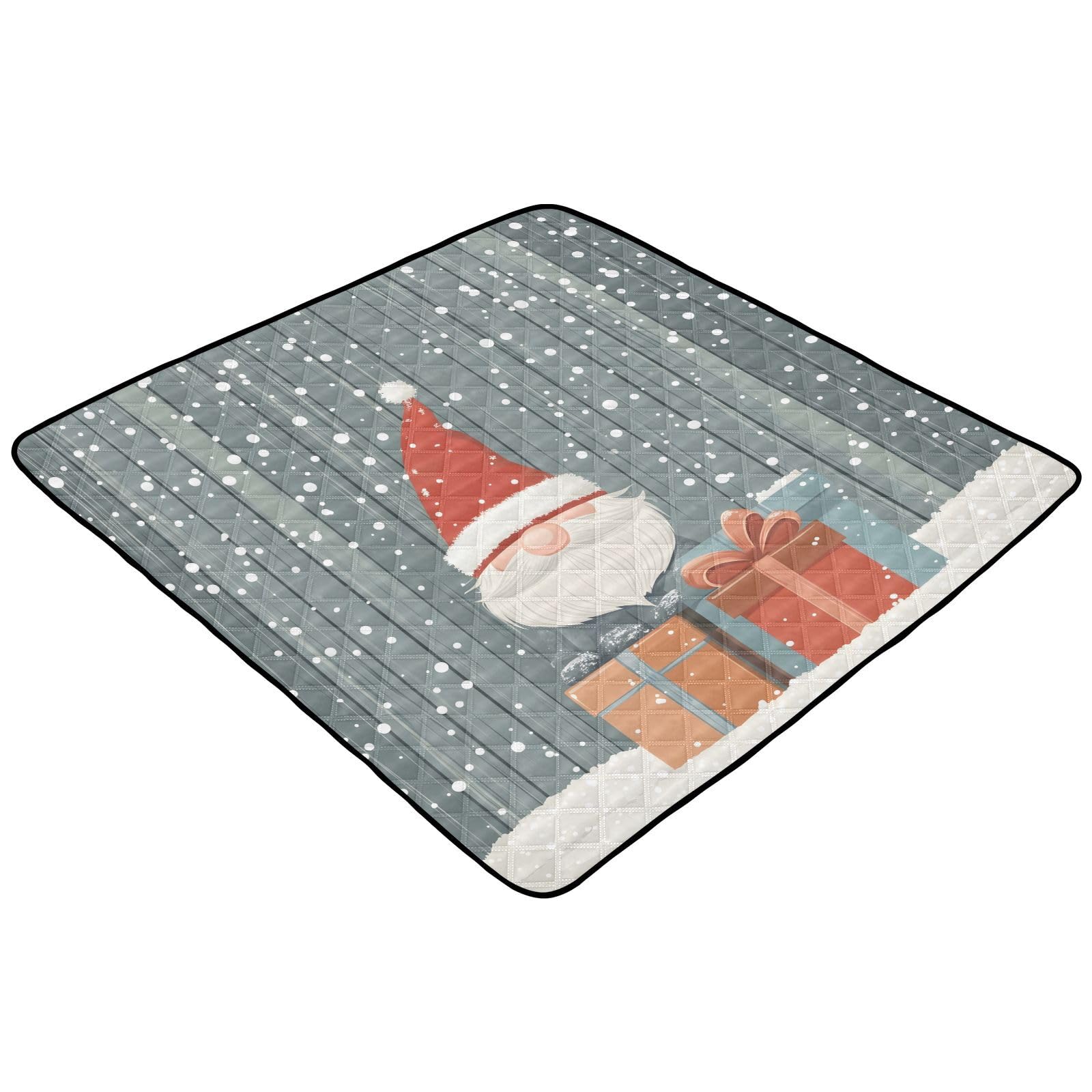 BOESI Doodle Cute Dwarf Pattern Baby Play Mat, 50“ X 50” Washable Folding Crawling Mat, Baby Floor Mat, Soft, Thick, Non-Slip