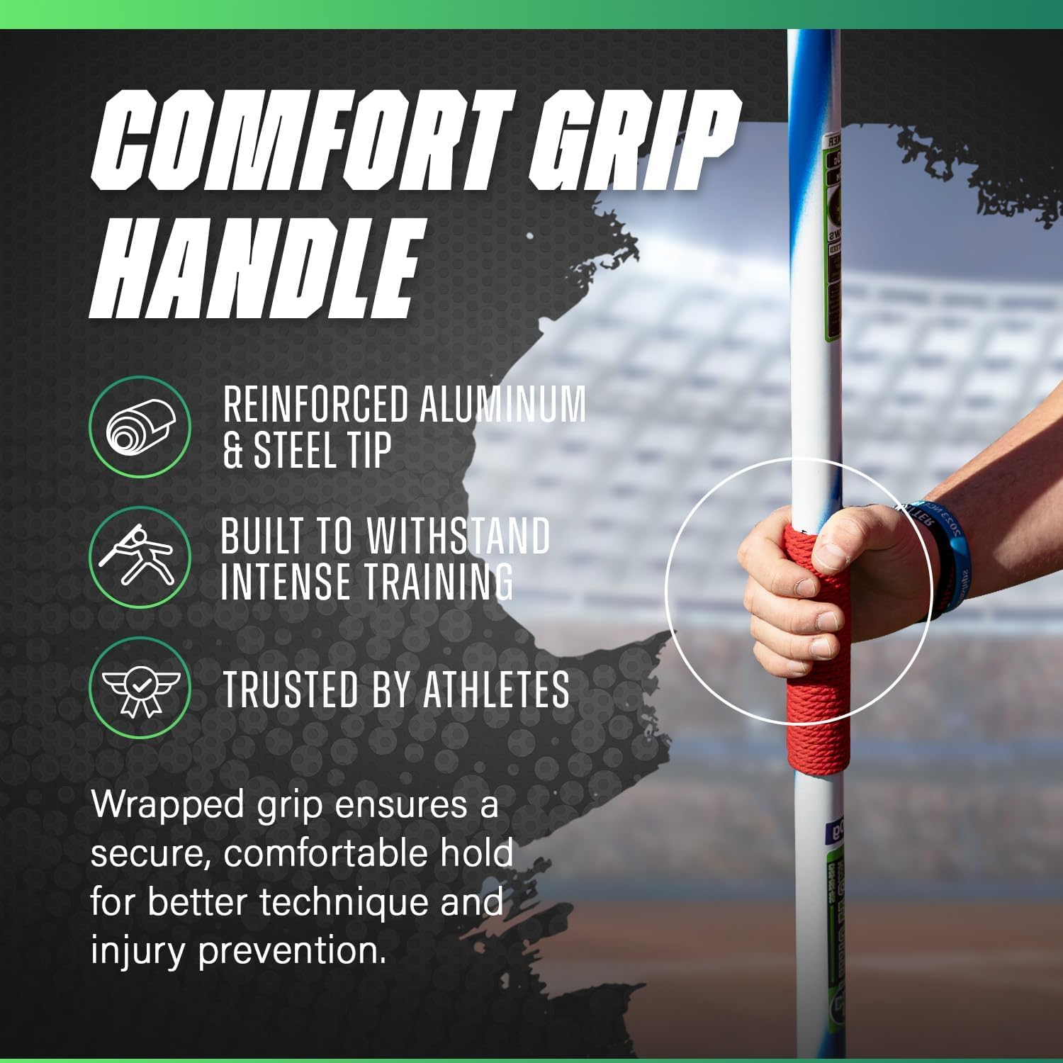 600g Aluminum Elite, Competition, Training Javelin for Athletes, Girls & Women — Durable High-Performance Throwing Javelin for Track & Field, Rubber Tip with Cord or Stainless Steel with Cord