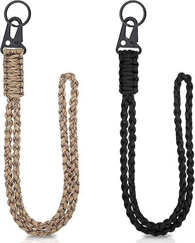 Miniatura 28 de Frienda Juego de 2 Cordones de Paracord de Servicio Pesado Collar de Silbatos Correa Trenzada 550 Cordón de Llavero para Actividades al Aire Libre