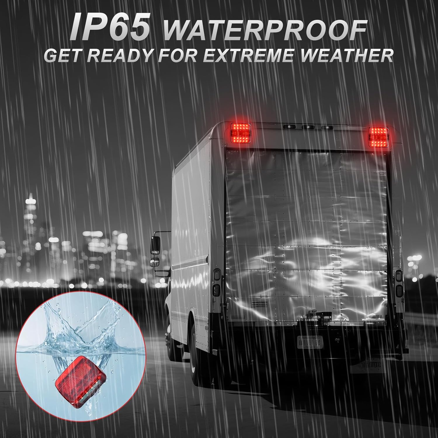 Wireless Trailer Lights - Magnetic Trailer Lights Retroreflectors, Portable Universal Stop Turn Running Backup Reverse Red, Tow Lights LED Kit for Trucks, Boat, RV, Vehicle, Caravan