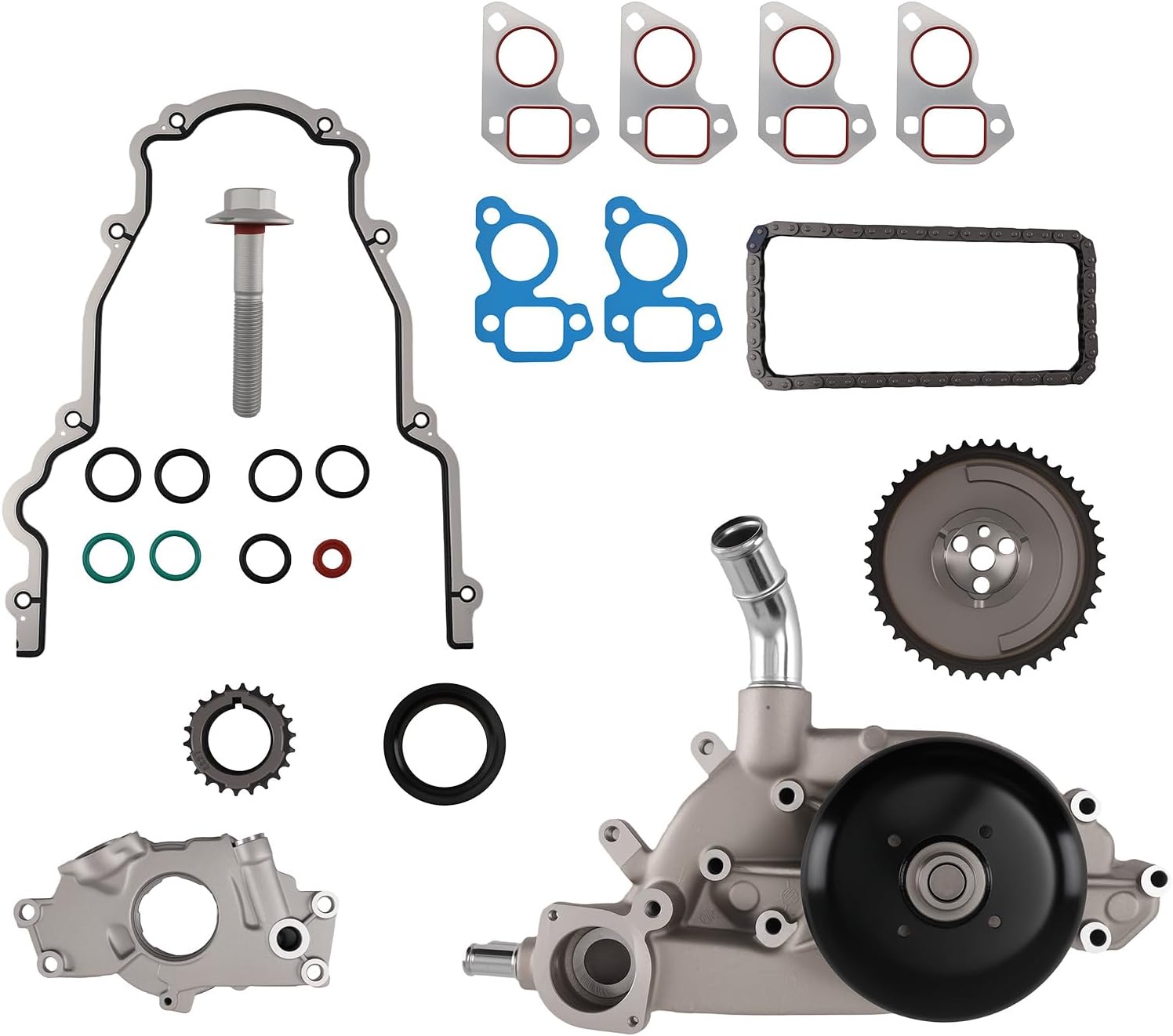maXpeedingrods Timing Chain Kit M295 Oil Pump Water Pump for Chevy Silverado 1500 2500 Express Suburban, for GMC Sierra Yukon, for Cadillac Escalade, 1999-2004 4.8 5.3 6.0L Replaces 12586665, 12557840