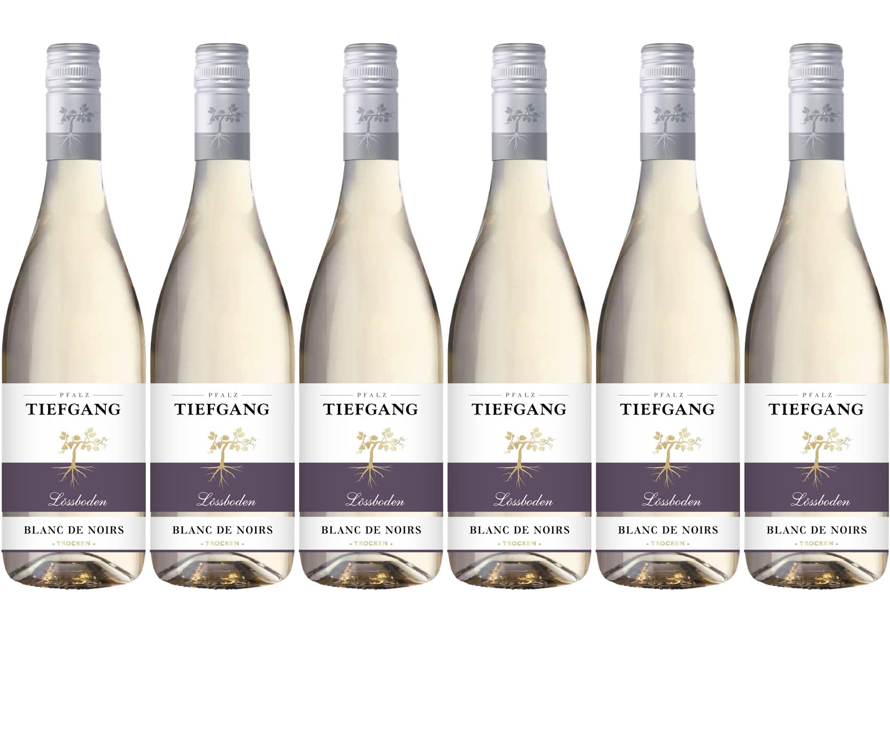 Tiefgang - Weißwein Blanc De Noirs Trocken, Qualitätswein Pfalz (6 x 0.75 l)