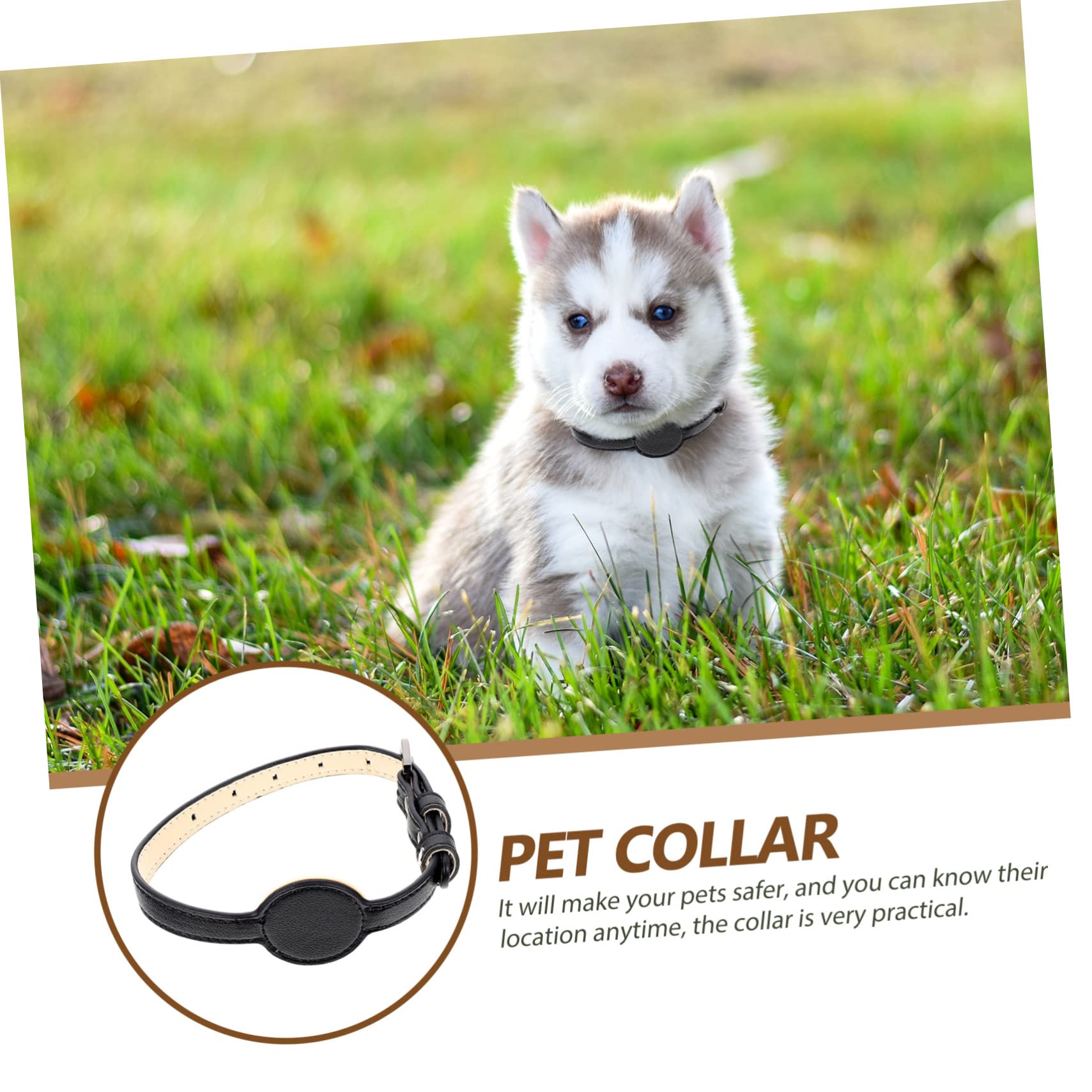 Kisangel 5piezas Collar De Seguridad para Gatos y Perros Pequeños Diseño De Localizador Collar Decorativo De PU para Mascotas Resistente y Ligero para Uso Exterior
