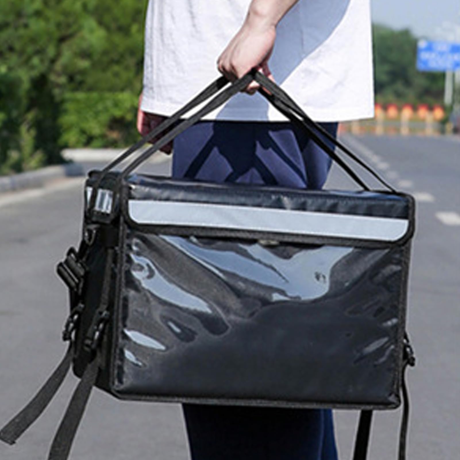 Borsa termica – Borsa termica per alimenti | Scatola termica in tessuto per alimenti caldi e freddi | Leggero e grande trasportino termico con cerniera per generi alimentari, picnic all'aperto