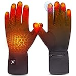 Heated Glove Liners for Men Women,Rechargeable Electric Battery Heating Riding Ski Snowboarding Hiking Cycling Hunting Thin Gloves Hand Warmer (Silicone Grip Liner, X-Small/Small)