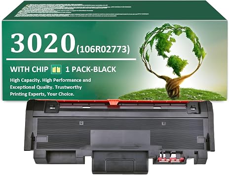 3020 3025 Toner Cartridge Replacement for Xerox 3020 3025 106R02773 Black Toner Cartridges with Chip Compatible for Xerox Phaser 3020 WorkCentre 3025 Printers, 1 Pack