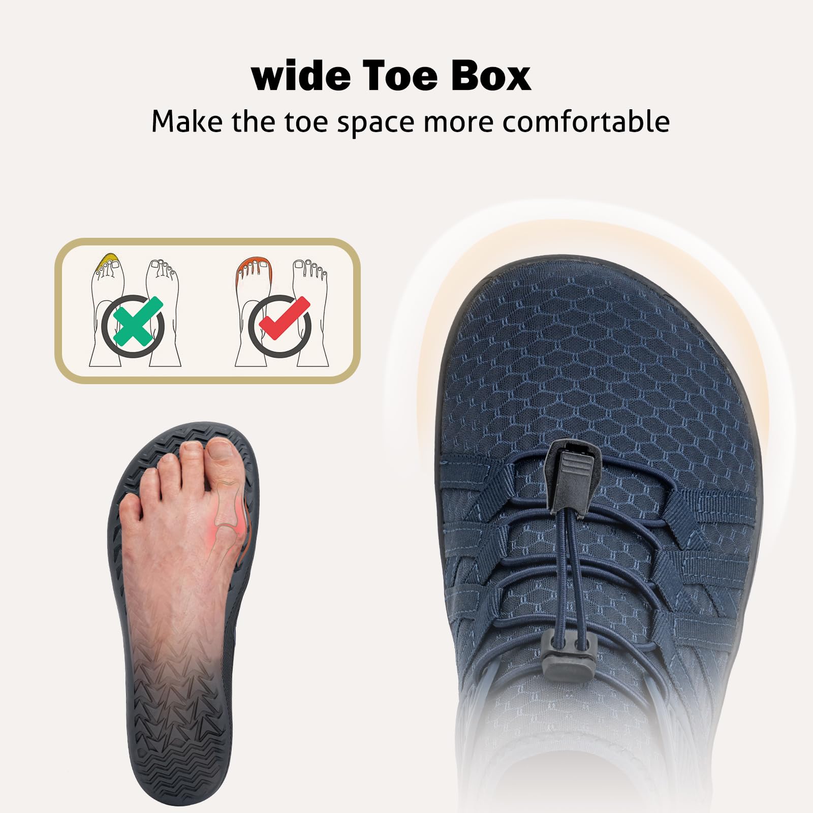 Szerokie buty do chodzenia boso, męskie, damskie, lekkie, siatkowe, plażowe, do wody, na siłownię, do pływania