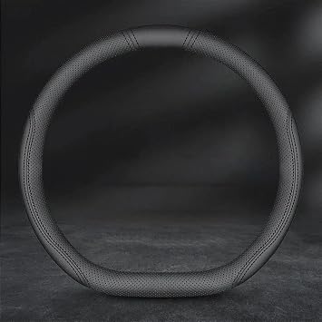 Steering Wheel for UNI-T Suede Car 3D Changan Logo Leathe Steering Wheel CoverColorD Style A black2