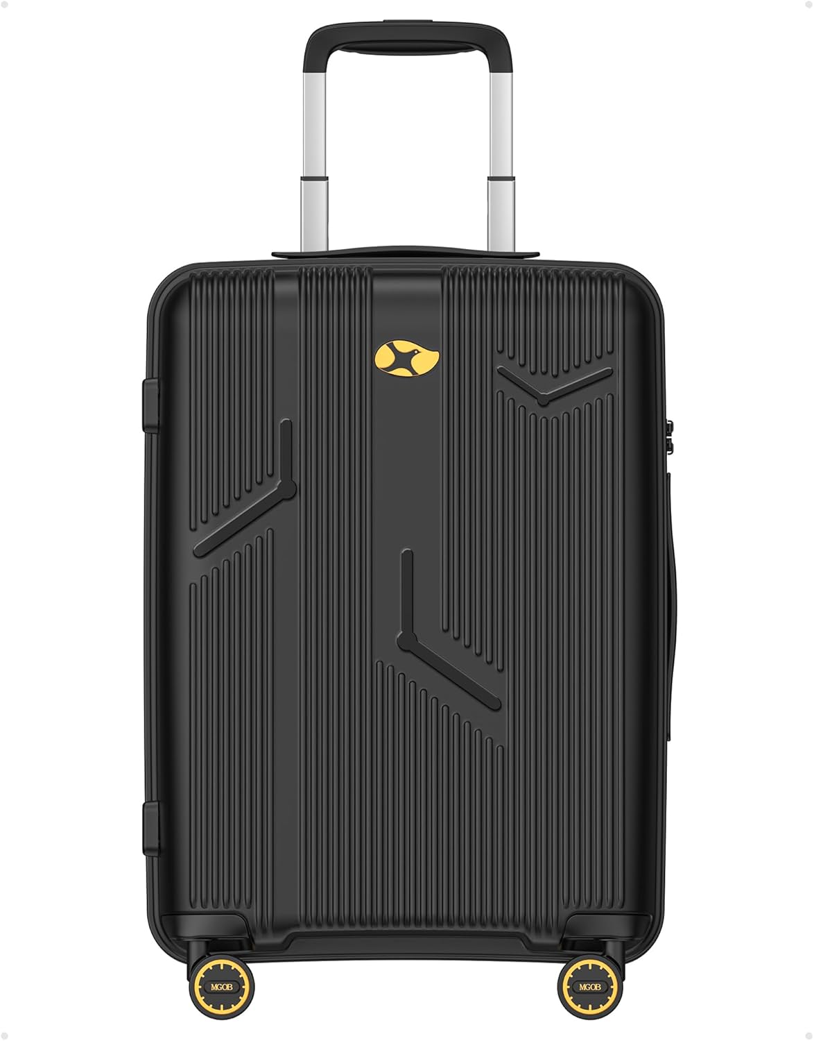 MGOB Carry On Luggage 22x14x9 Airline Approved, 100 PP Hardside Lightweight