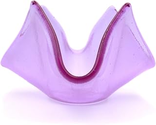Violet purple fused glass small candle vase, hankie vase, candle holder, gift, home decor, new home gift, tealight holder, fused glass bowl