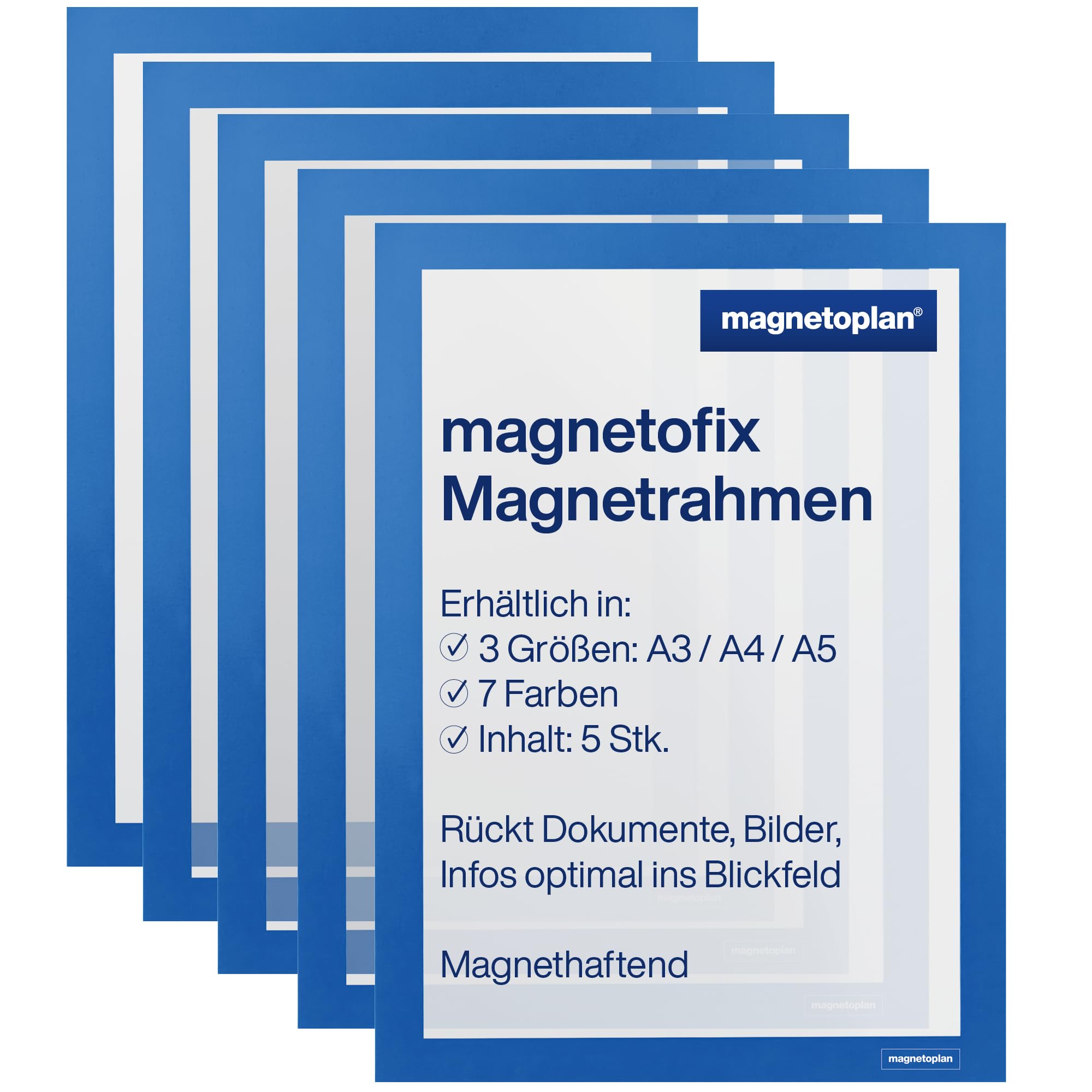 Magnetoplan 1130403 Magnetic frame Blue A3 Whiteboards Notice Boar...