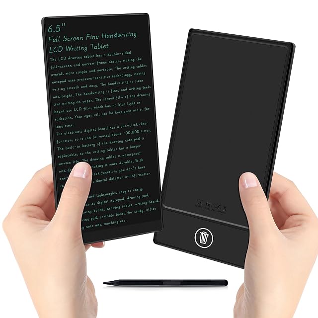 LCD Writing Tablet for Adult 6 5 Inch Mini Full Screen Drawing Board Reusable Digital Notepad Portable Use