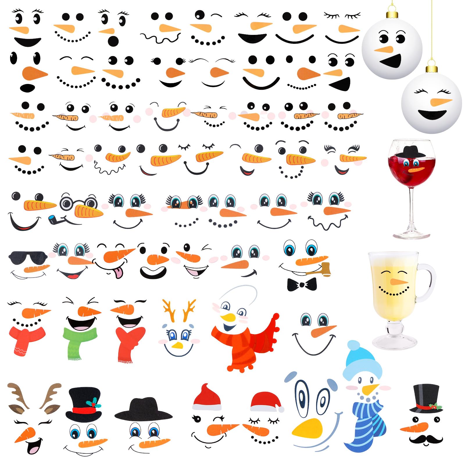 Baker Ross AX481 Snowman Foam Stickers - Pack Of 200, Kids