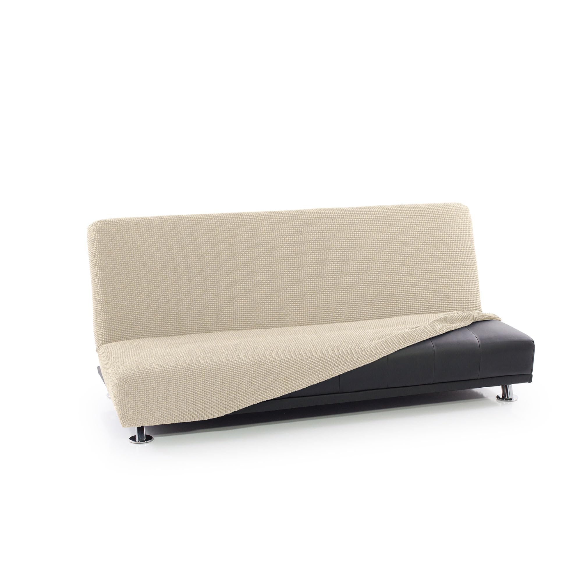 FAVERTI® Funda Sofá Cama Click Clack 3 Plazas de 160 a 200 cm | Modelo NOVELE | Beige | Funda Super Elástica Ideal para Cualquier sofá Cama | Protector de Calidad Tejido Jacquard Tacto algodón