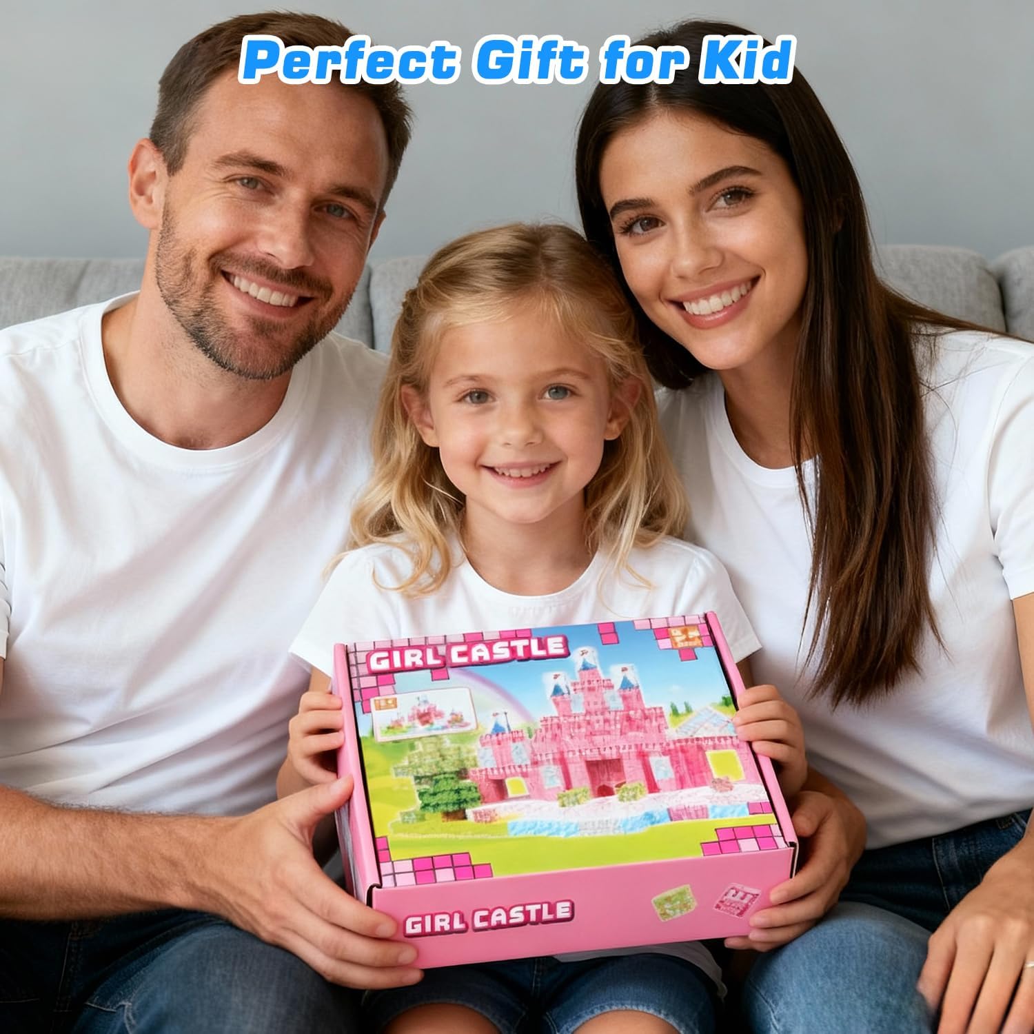 128PCS Magnetic Building Blocks Set, Magnetic Blocks for Girls, Magnet Tiles Cube Game, Princess Castle STEM Sensory Stacking Learning Toy, Christmas Birthday Gifts for Girls Ages 3＋