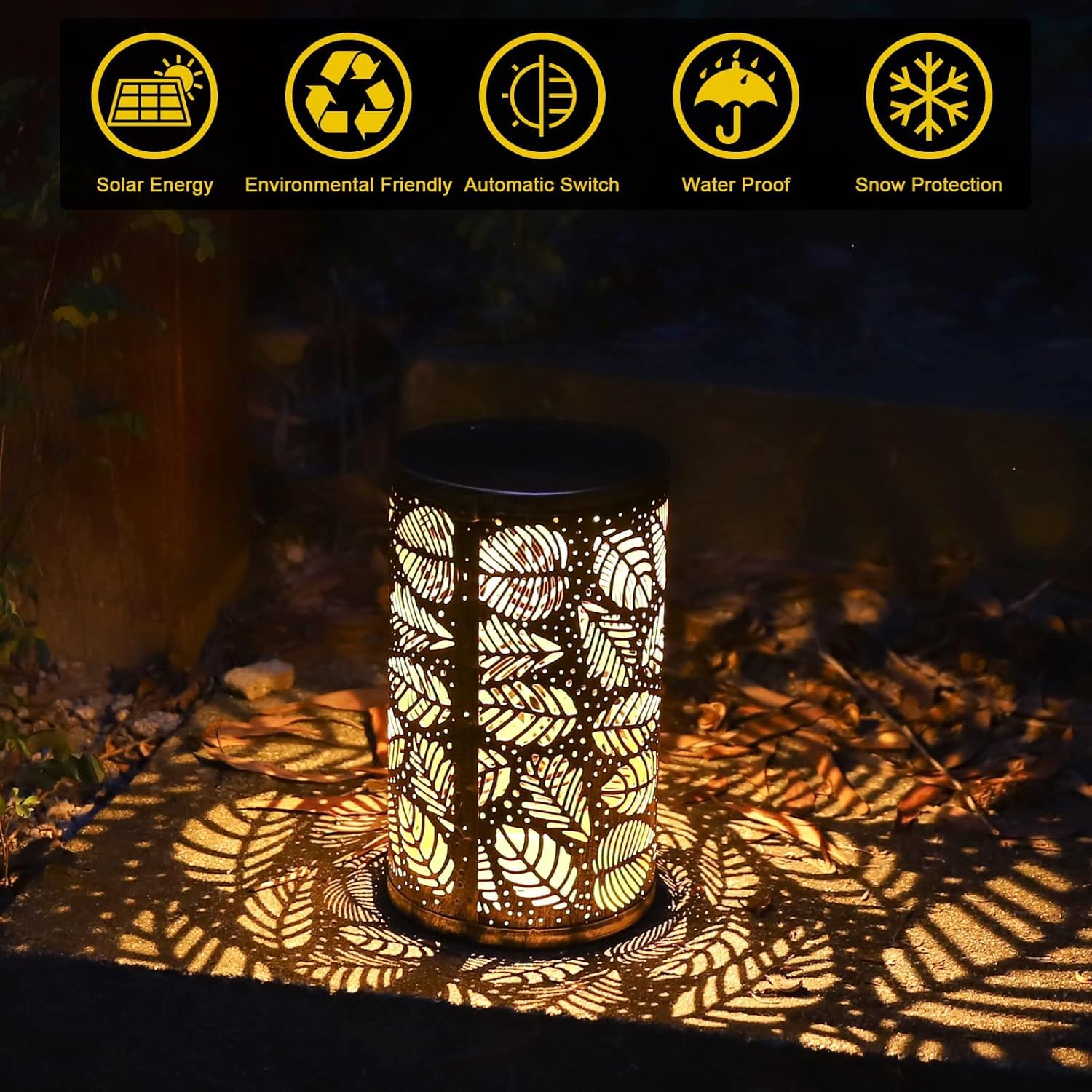 Evereden Solar Lantern, Metal Hanging Solar Lights Outdoor Garden, Solar Lantern Outdoor IP44 Waterproof, Hanging/Standing - Image 2